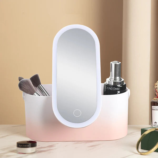 LED Makeup Mirror with Portable Storage Box