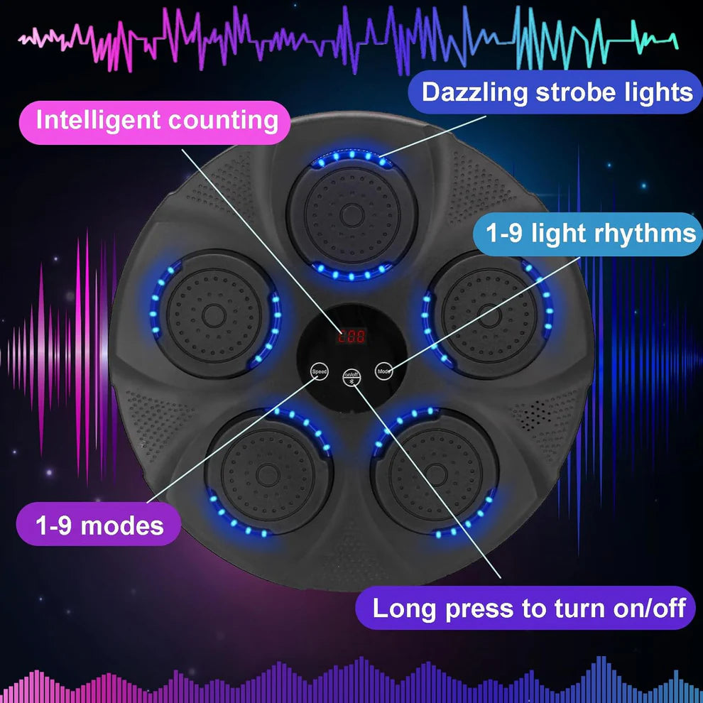 Music Boxing Machine Wall Mounted Smart Bluetooth Boxing Equipment for Boxing Enthusiasts (Black)